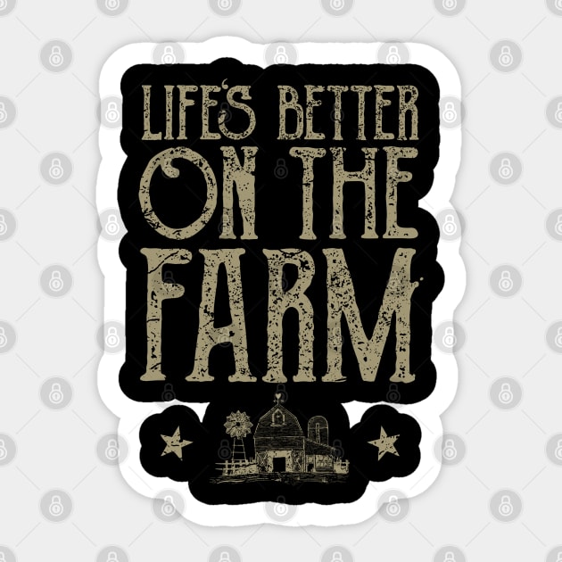 Life Is Better On The Farm Sticker by JakeRhodes